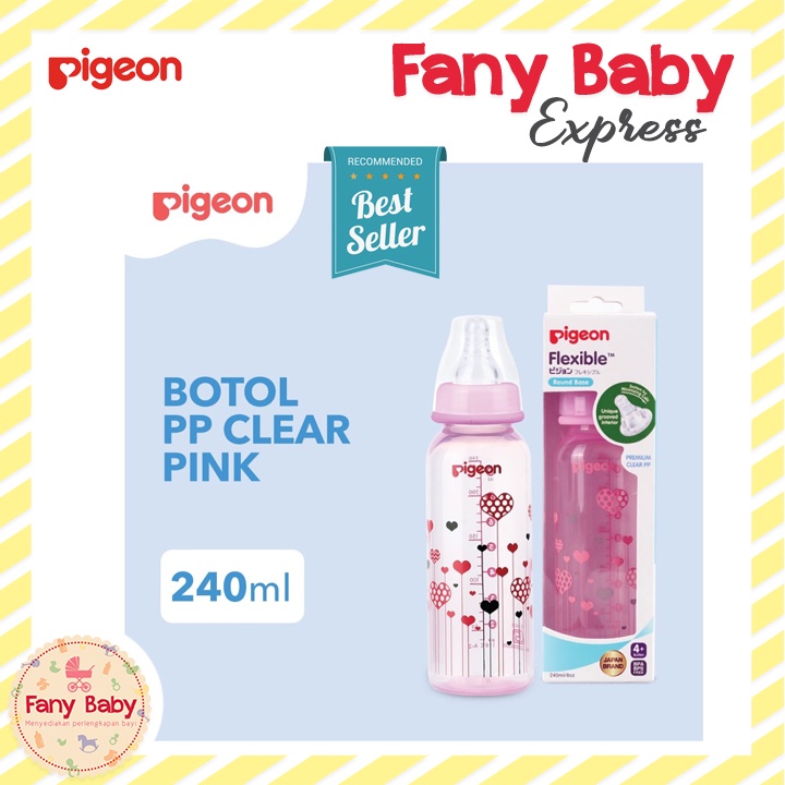 PIGEON BOTOL SUSU PP CLEAR RP 240ML ISI 1PCS