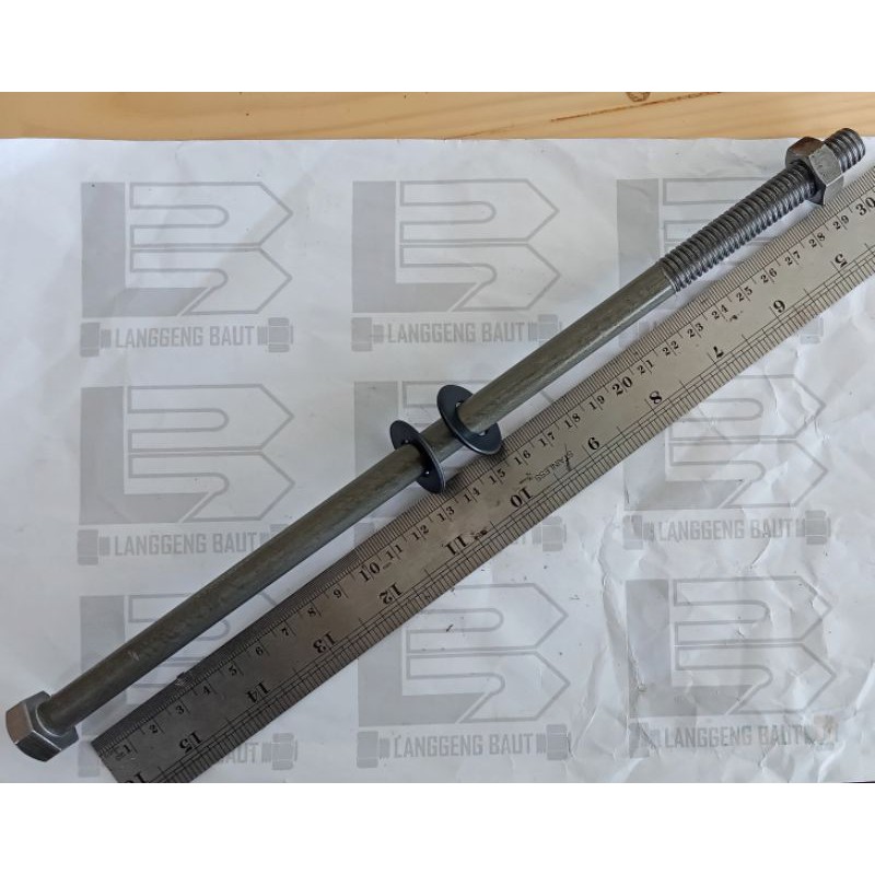 Baut Mur Balok Kayu Kunci 19 Panjang 30 cm / Baut Blandar 30 cm NC 1/2x12