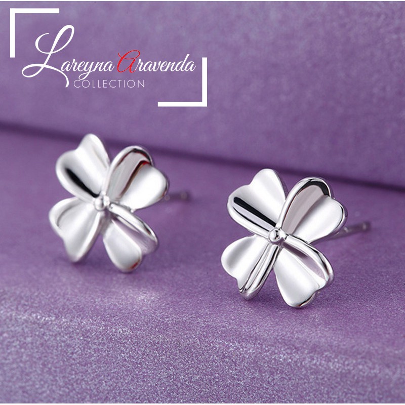 Anting Wanita Titanium Model Daun Lucky Clover AT087-3