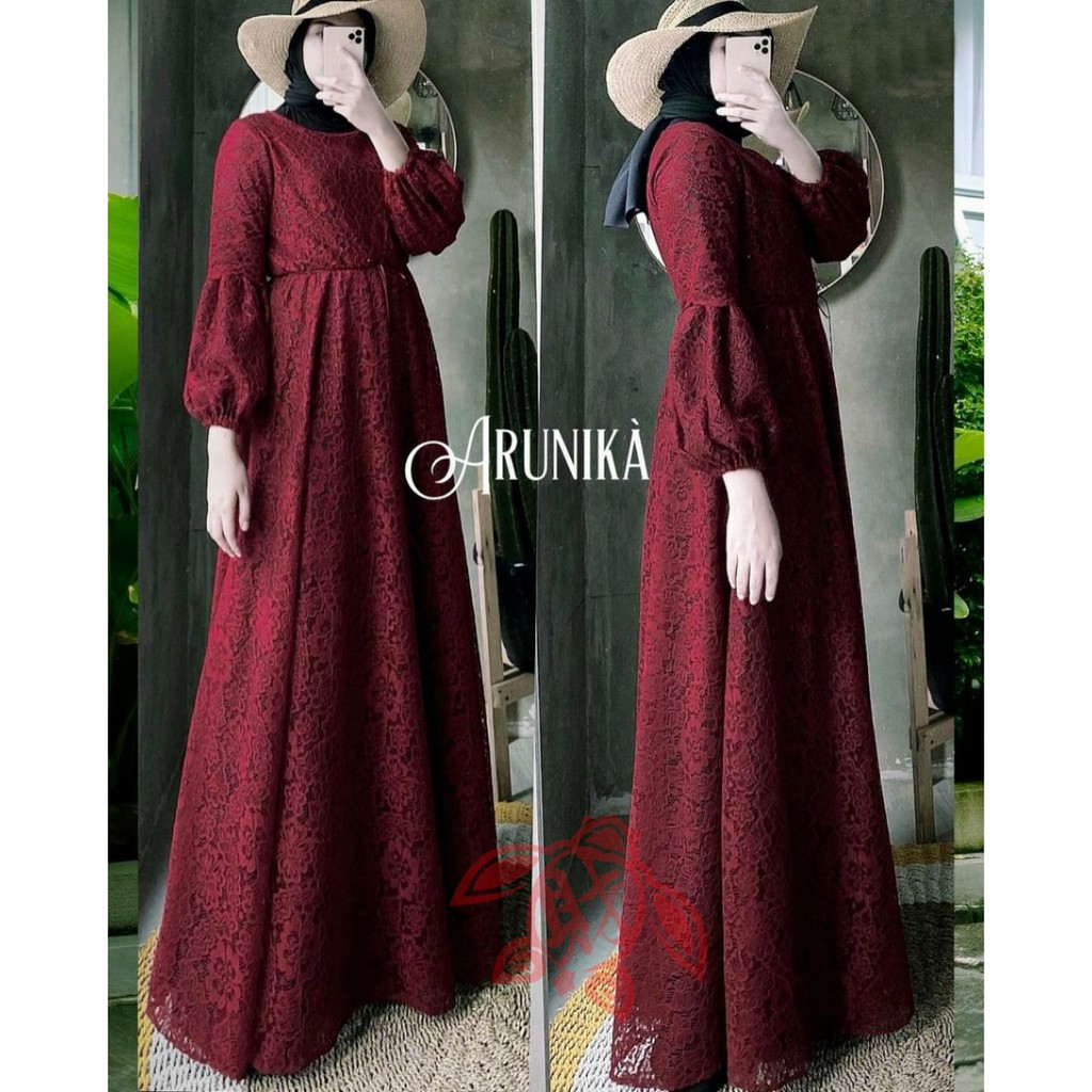 GEVARIE / GAMIS BRUKAT / DRESS MUSLIM / MX ARUNIKA