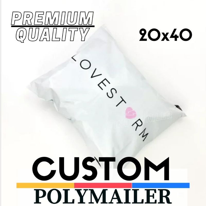 (20x40) CM POLYMAILER PACKING ONLINE + CUSTOM SABLON (Harga per pcs)