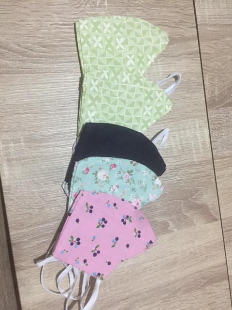 Masker Kain Katun 100% Motif Shabby_ Ready Karet Hijab Dan Non Hijab