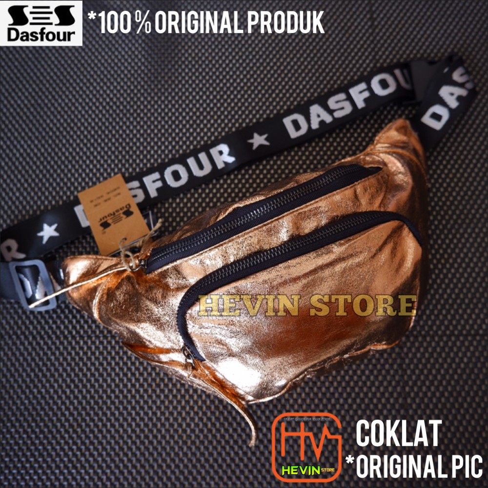 DASFOUR ORIGINAL WAIST BAG KOREAN STYLE PU LEATHER SHINY 4 COLOR