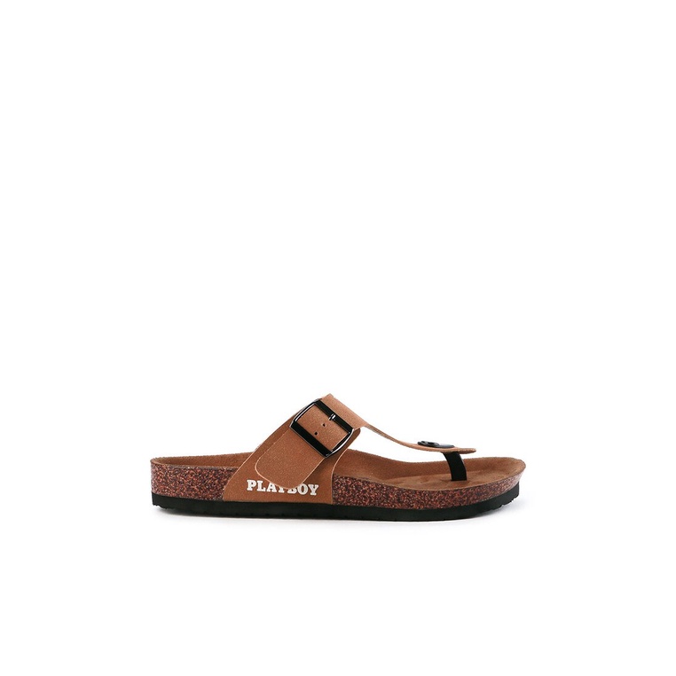 SANDAL JEPIT PLAYBOY PRIA ORIGINAL CASUAL BRANDED ASLI COKLAT PL13