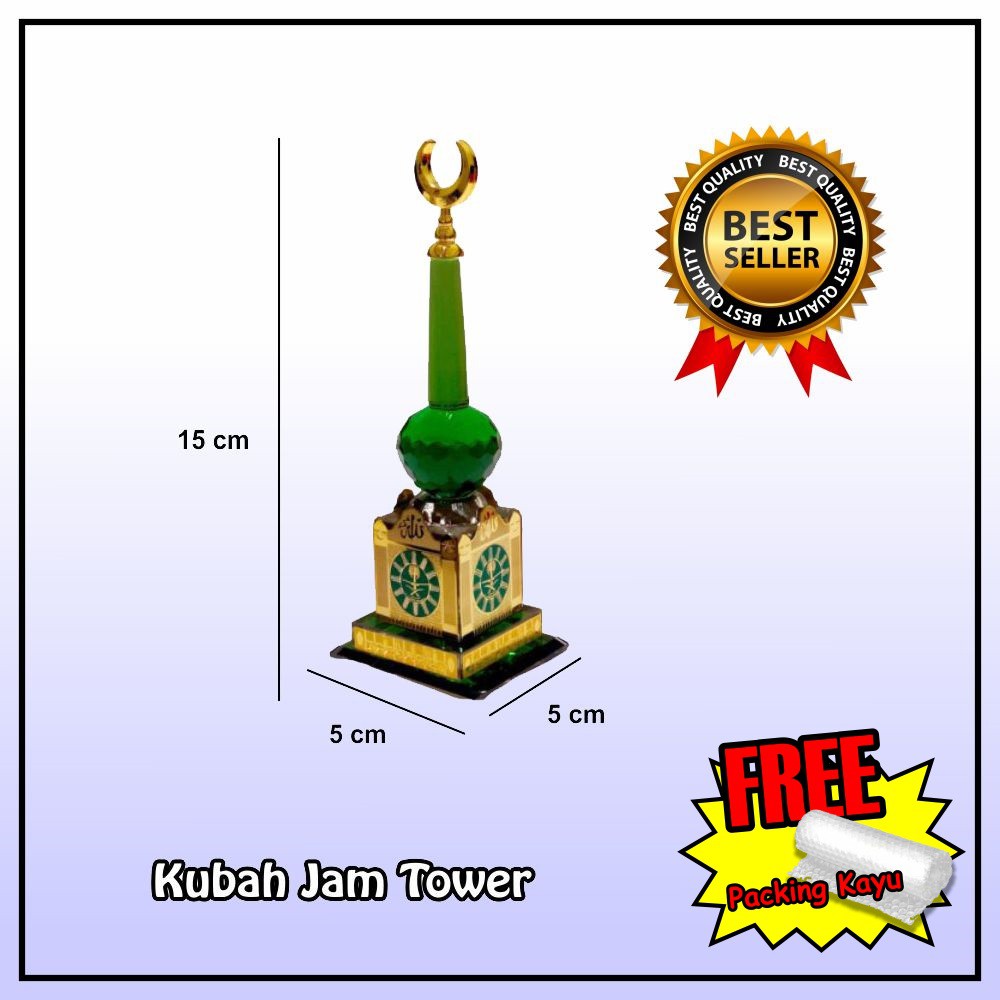 MIniatur Kristal Tower Jam Mekah Besar