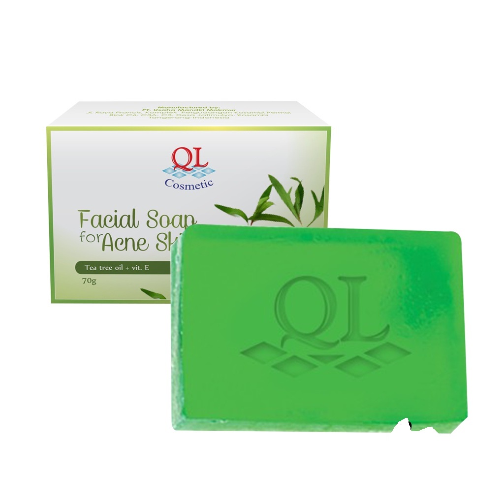 QL Facial Soap for Acne Skin Brightening Soap Sabun Pemutih Jerawat Dark Spot (BPOM) (KIM)