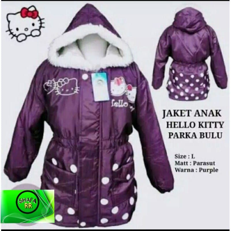 jaket parasit bulu ana/jaket parasut bulu anak fulkadod usia 3 _5 tahun