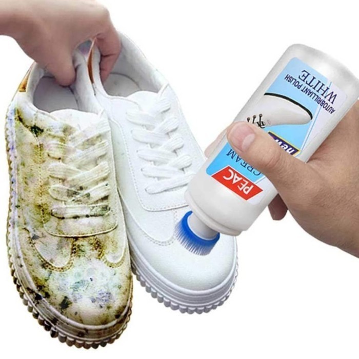 (2pcs) Semir Sepatu Putih PLAC Cairan Pembersih Pemutih Tas Kulit Cleaner 75 ml