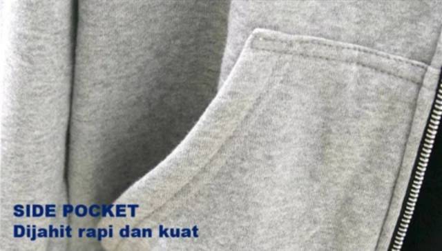 Jaket Sweater Polos Pria Wanita Hoodie ZIPPER Abu Misty Disrto murah