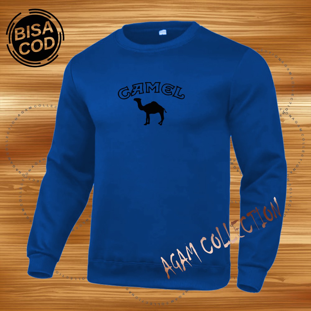 Agam collection Sweater Distro Camel Premium Text Hitam Pria Wanita