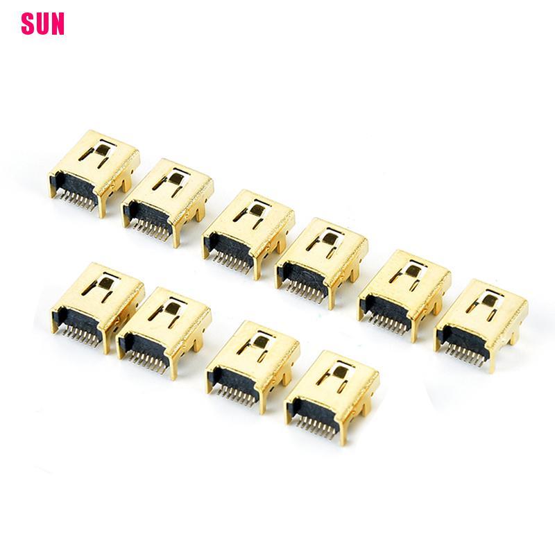 (Bf) 10pcs / 100pcs Konektor Soket Pcb Smt Mini Usb 8 Pin Female