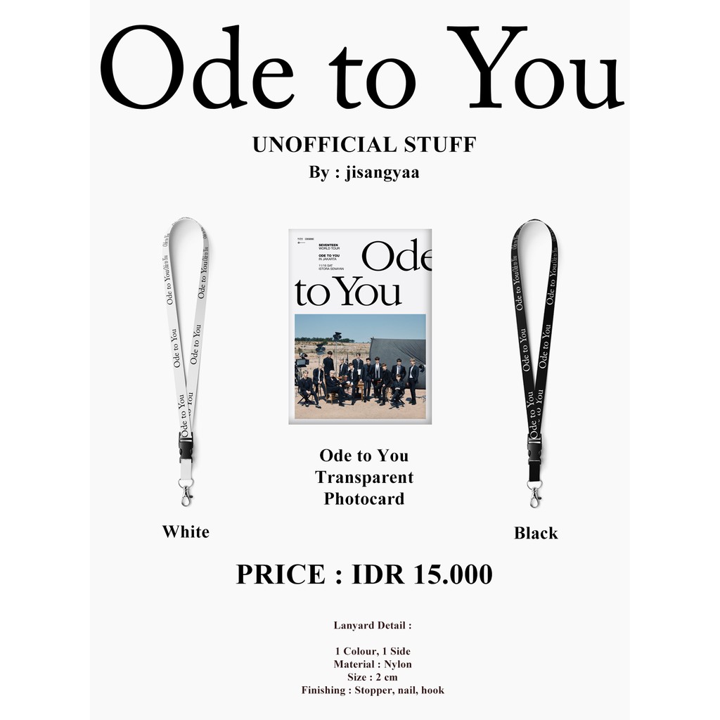 

[Unofficial] Lanyard/Tali ID Card SEVENTEEN Ode To You