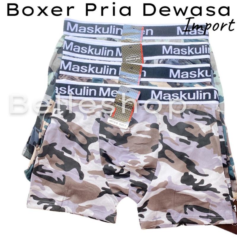 Celana Boxer Pria Sport Karet ARMY Premium Import