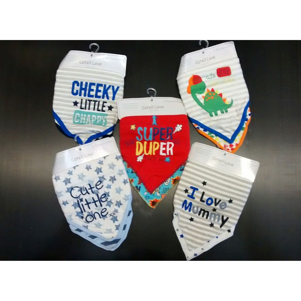 Slaber Segitiga Catell Love Bandana Bibs Isi 2