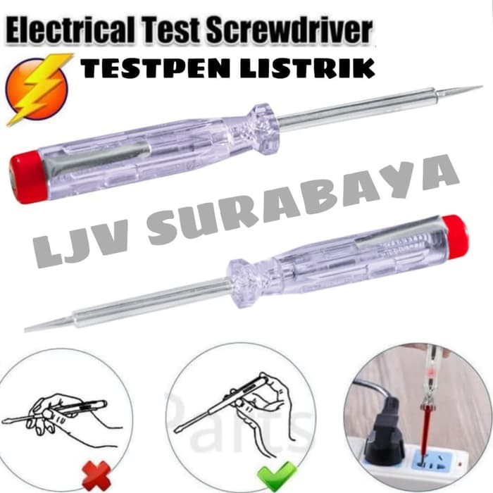 OBENG TESPEN LISTRIK RUMAH TEST PEN LAMPU MERAH NYALA ON OFF TESTPEN