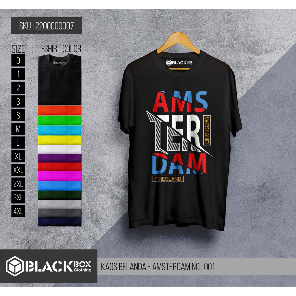 Kaos Amsterdam Belanda - Tshirt Amsterdam Belanda - Kaos Baju Pakaian Belanda Premium Quality