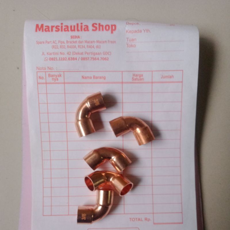 ELBOW TEMBAGA 3/8 Fitting Elbow Pipa AC tembaga 3/8