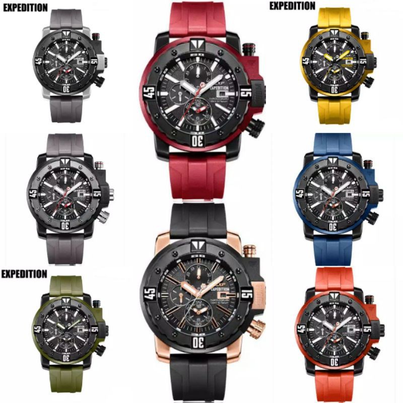 Expedition Pria EXP E302M E302 E 302 Kronograph Rubber Strap