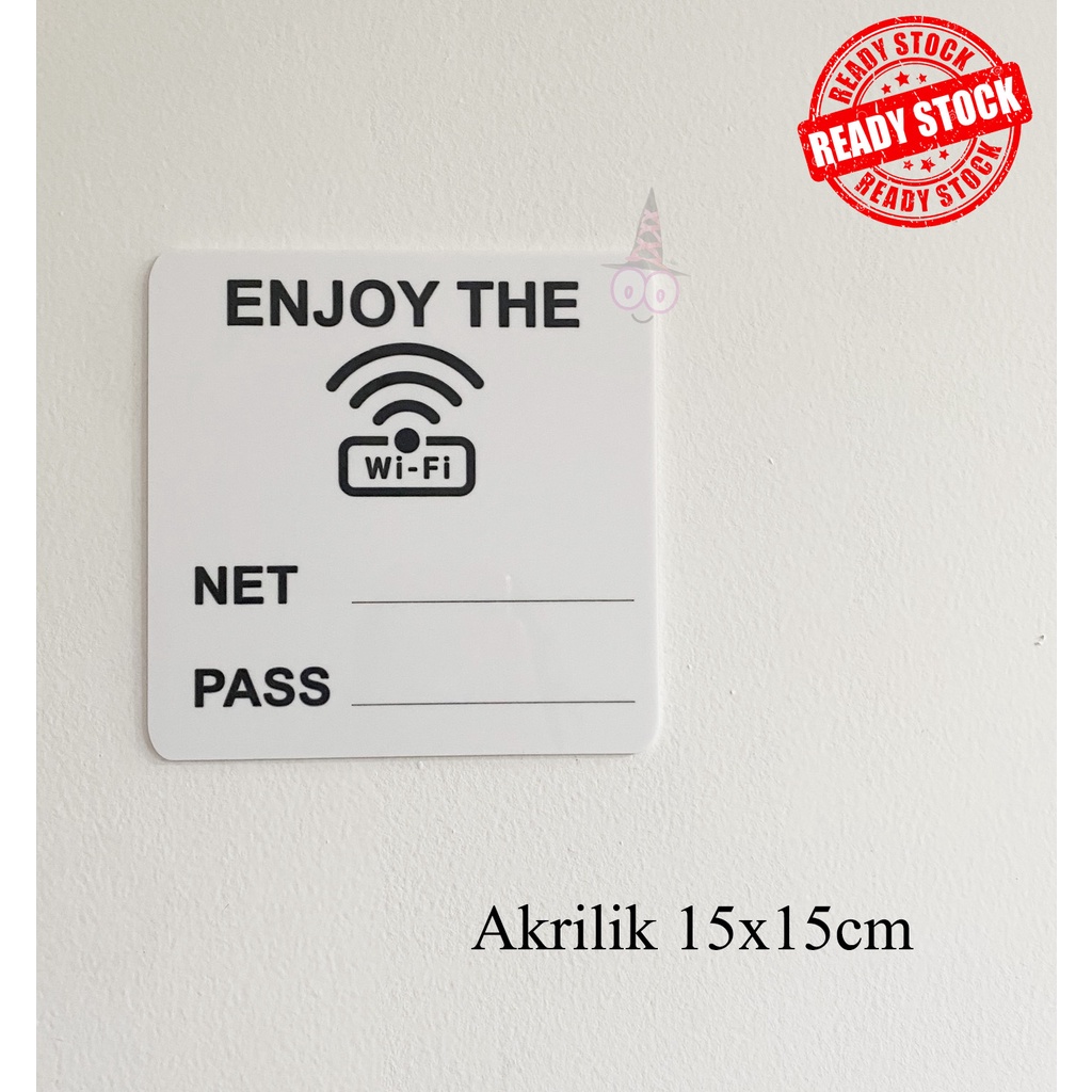 Free Wifi | Sign Board Akrilik | Papan Tanda Wifi | Tanda Label Wifi