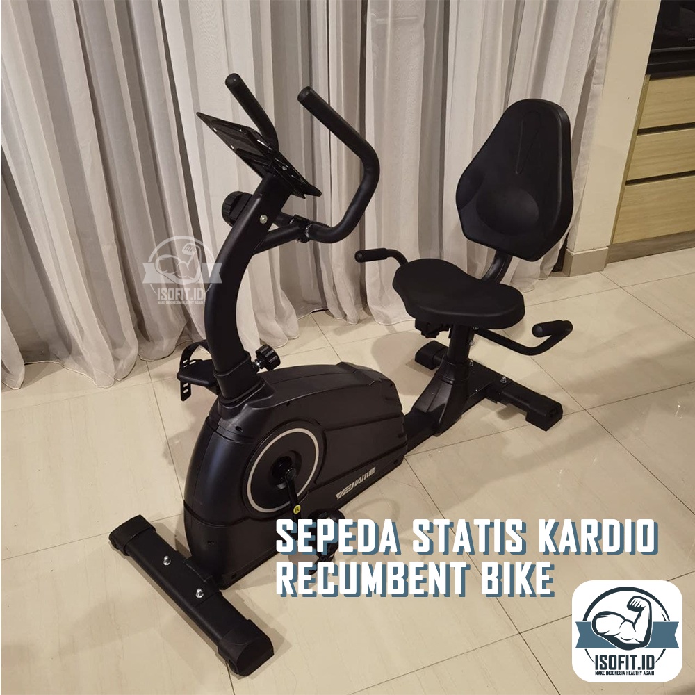 Isofit Sepeda Statis Kardio / Sepeda Fitness / Recumbent Bike with Phone Holder