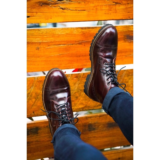 Sepatu Boots Kulit Asli - Vigos Dexter Oxblood