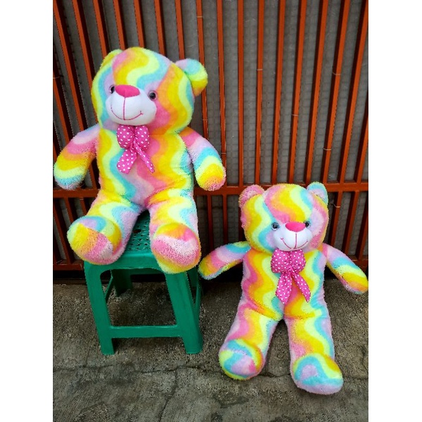 Boneka beruang  teddy bear rainbow size:jumbo