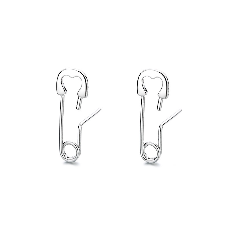 Anting Tusuk Desain Peniti Kertas Untuk Pasangan / Pria / Wanita