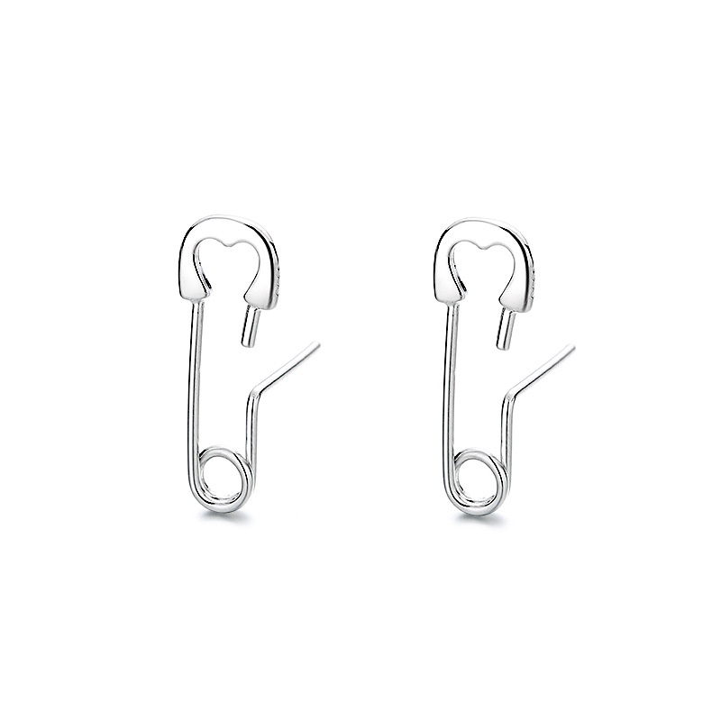 Korean Ins Style Simple Pin Earrings Personality Hip Hop Fashion Cool Cool Handsome Paper Clip Earrings