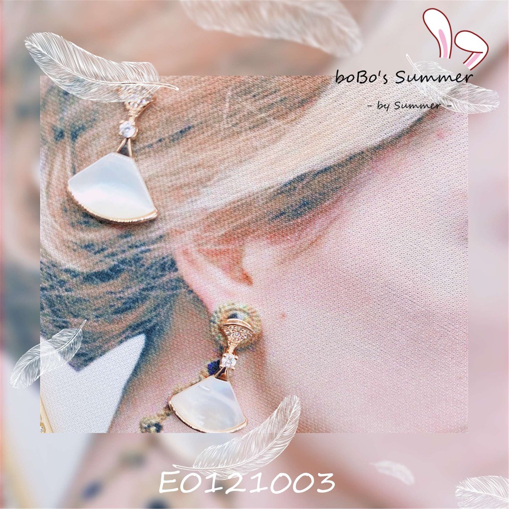 Anting Kipas Opal Korea Elegan Tusuk Silver 925 Aksesoris Pesta Premium