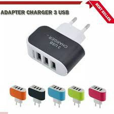 ADAPTOR  CHARGER 3 USB LED