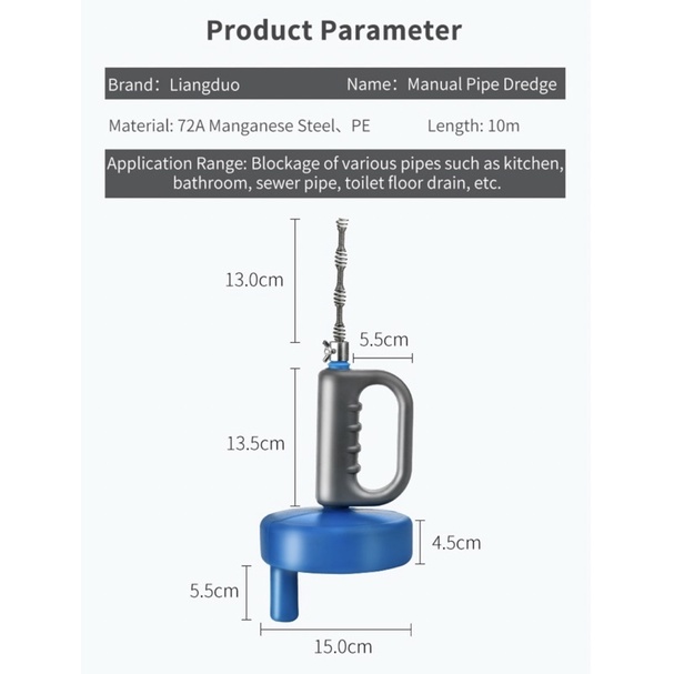 Pipe Drain Cleaner Alat Pembersih Saluran Pipa Mampet Saluran Air Mampet