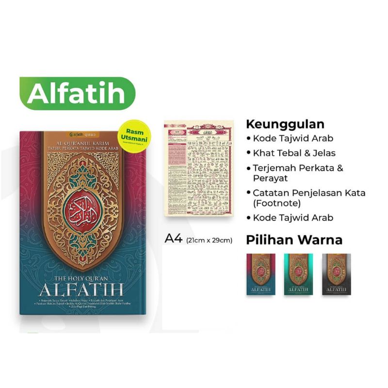 MUSHAF AL QURAN AL FATIH TAFSIR PERKATA AL FATIH B6 BERKAH CIPTA (Original)