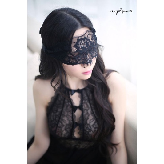 Penutup Mata Renda Full Sexy Lace Wanita Masquerade Ball Party Hallowen Kostum Renda Hitam