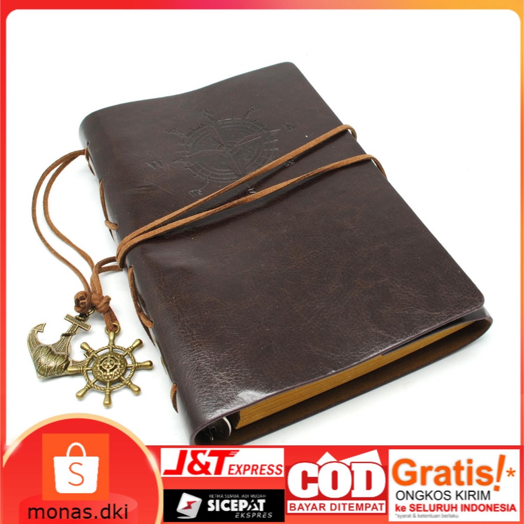 

Buku Tulis / Catatan / Diary / Binder Kulit Retro Vintage Klasik A5 Pirate