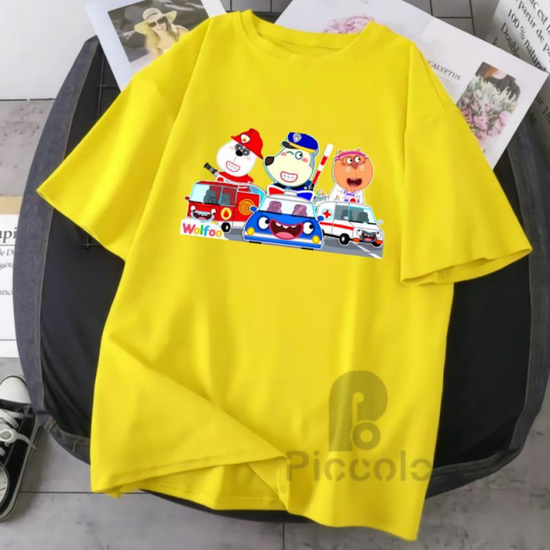 baju kaos anak wollfo mobil cotton