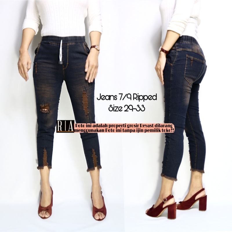 Jeans 7/9 Ripped Accent