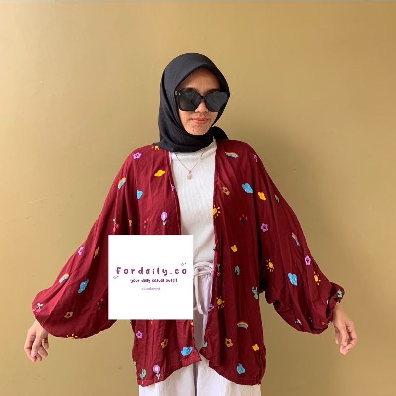 KIYOWO OUTER BALON  | ARABELLA OUTER-Haira maroon