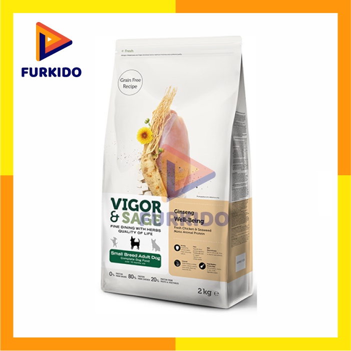 Vigor &amp; Sage Ginseng Well Being Small Breed Adult Dog Food 6 Kg