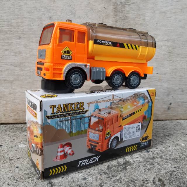 Mainan Truk Tanki Bump &amp; Go Edukatif - Mobil Truck Tangki Baterai Anak