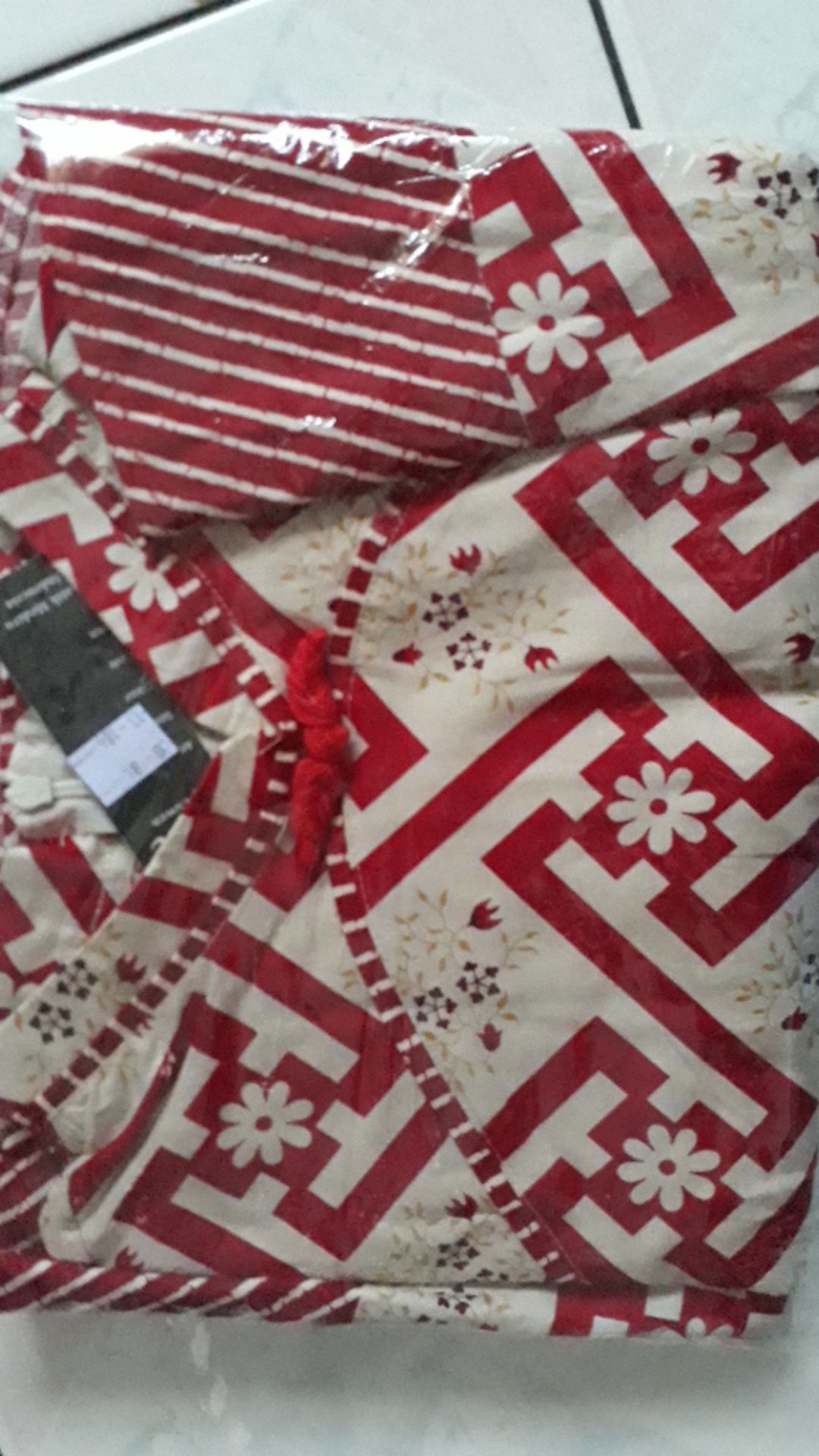 Batik Couple Set Bl# Edisi Imlek Warna Merah Bahan Katun Stretch