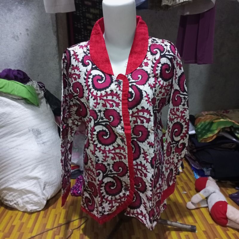 blouse batik lengan panjang pl like new