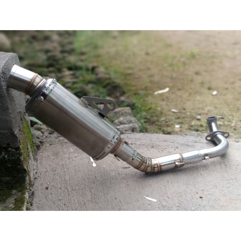 Knalpot racing polos model Best3 oval inlet 38 trioval beat Scoopy Vario 110 bukan original ori