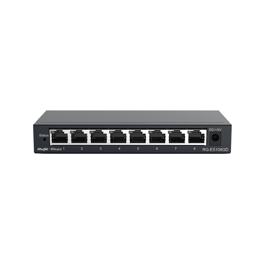 Ruijie RG-ES108GD 8-Port 10/100/1000 Mbps Metal Case Unmanaged Switch