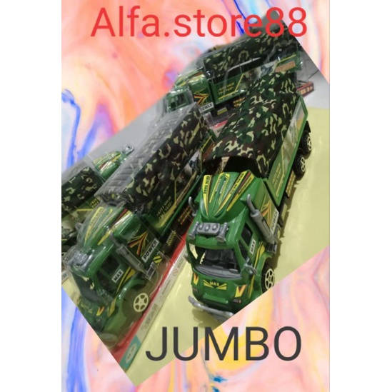 OBRAL TOYS... TRUK JUMBO MILITERI / ARMY TEAM & SATU SET PERALATAN TNI