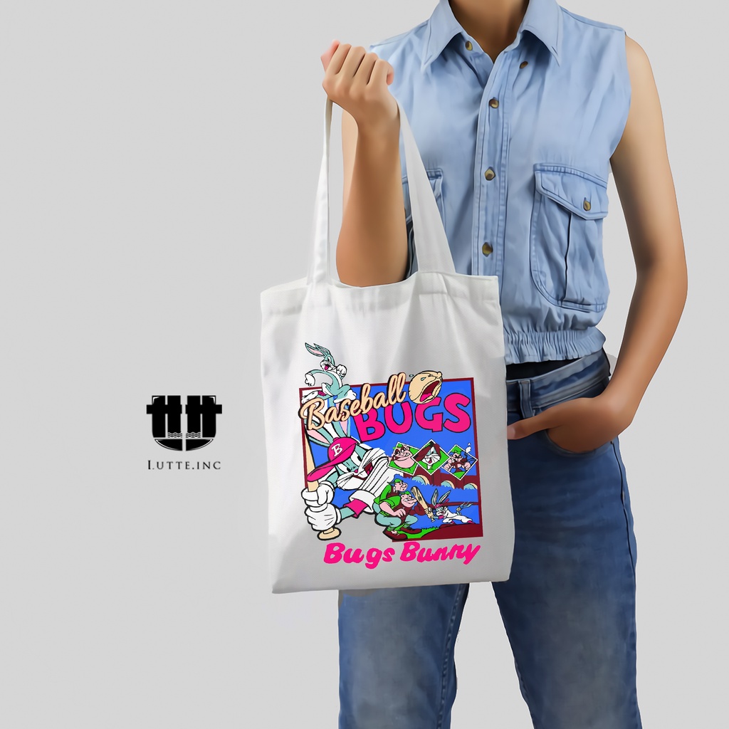 NEW Totebag Kanvas Bugs Bunny Tote Bag Lutte.Inc Tote bag Premium Wanita