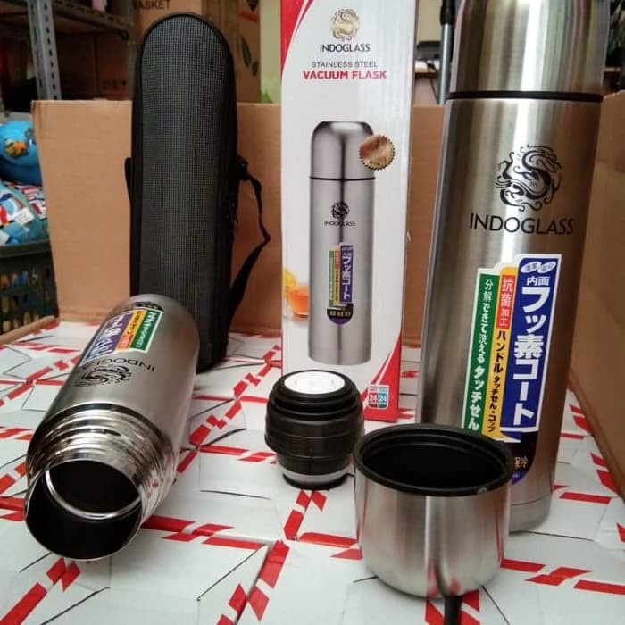 Termos Kapsul Stainless IndoGlass + Sarung 500, 750, 1000 ml