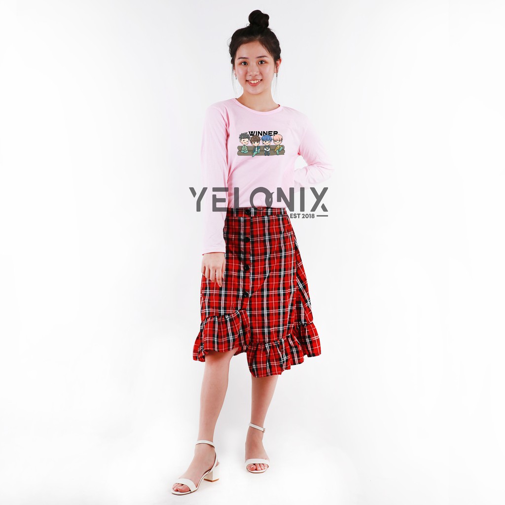 YELONIX - Rok ZENIA Skirt Tartan Kotak Ruffle-PENDEK 03