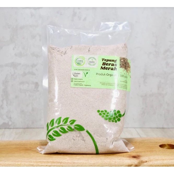 Lingkar Organik Tepung Beras Merah 500Gr - Tepung Beras Merah Organik