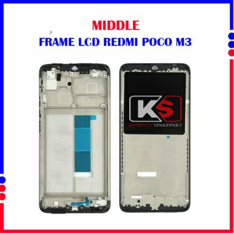 MIDDLE FRAME LCD TATAKAN LCD TULANG TENGAH HP ORIGINAL POCO M3/9T