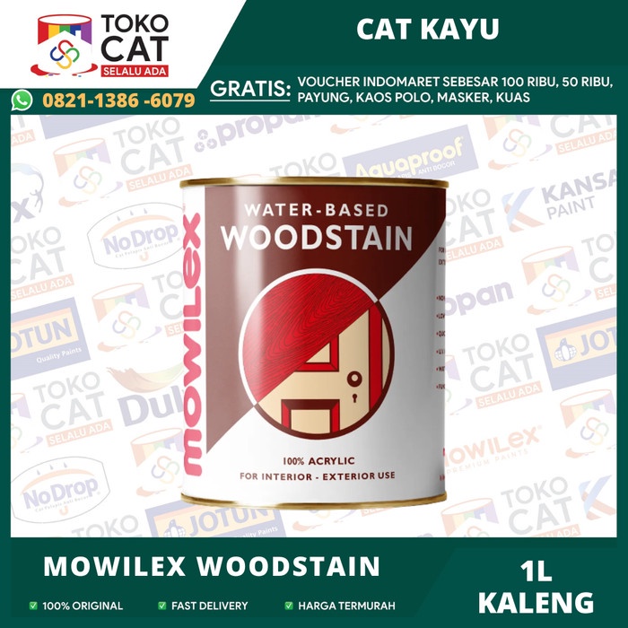 CAT KAYU MOWILEX WOODSTAIN WATER-BASED / CAT KAYU WATER BASED 1KG